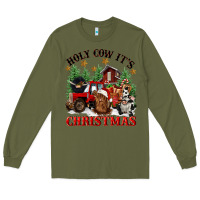 Army Green holy cow its christmas Long Sleeve Tee - CowGirlArtShop