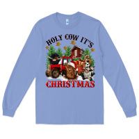 Colony Blue holy cow its christmas Long Sleeve Tee - CowGirlArtShop