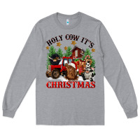 Heather Grey holy cow its christmas Long Sleeve Tee - CowGirlArtShop