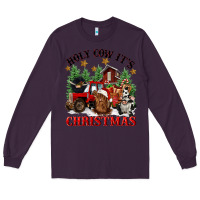Plum holy cow its christmas Long Sleeve Tee - CowGirlArtShop