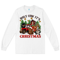 White holy cow its christmas Long Sleeve Tee - CowGirlArtShop