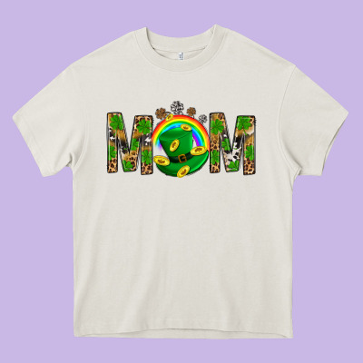 Western Mom With Shamrock Heavy Core Tee Designed By Bundleandbundleshop
