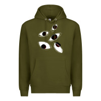 Army Green weirdcore staring Premium Hoodie - lanVoArt