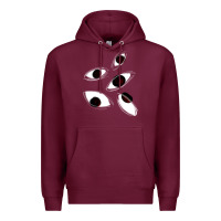 Burgundy weirdcore staring Premium Hoodie - lanVoArt