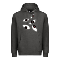 Charcoal Heather weirdcore staring Premium Hoodie - lanVoArt