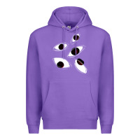 Purple weirdcore staring Premium Hoodie - lanVoArt