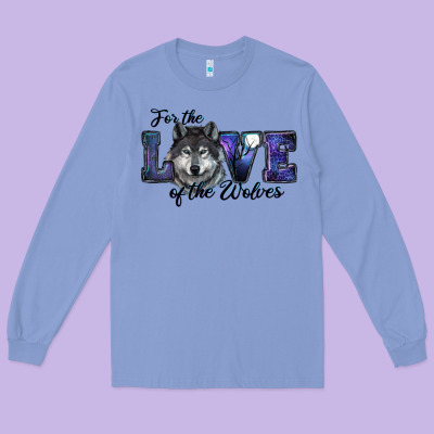 For The Love Of The Wolves Long Sleeve Tee Designed By Ranaportraitstore