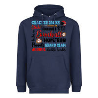Navy baseball typography words Heavyweight Hoodie - Artiststas