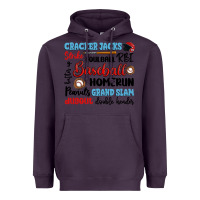 Plum baseball typography words Heavyweight Hoodie - Artiststas