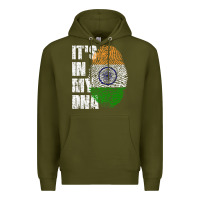Army Green IT'S IN MY DNA India Flag Indian Premium Hoodie - lanVoArt