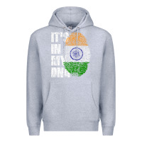 Heather Grey IT'S IN MY DNA India Flag Indian Premium Hoodie - lanVoArt