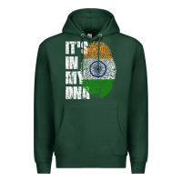 Sports Green IT'S IN MY DNA India Flag Indian Premium Hoodie - lanVoArt