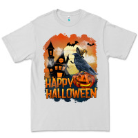 Dove Grey Happy Halloween With Crow Premium Tee - LillyAllenDesigns