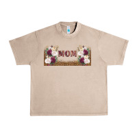 French Oak mom burgundy flowers with leopard Urban Heavy Tee - TumblerDesignByShophia