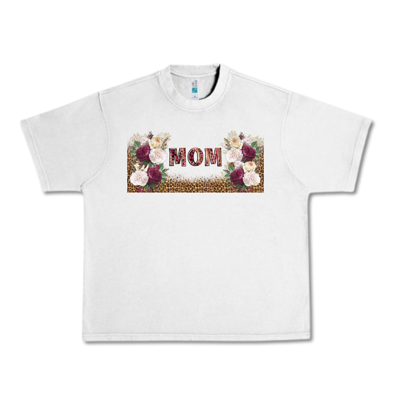 Mom Burgundy Flowers With Leopard Urban Heavy Tee by TumblerDesignByShophia | Teevron