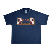 Navy mom burgundy flowers with leopard Urban Heavy Tee - TumblerDesignByShophia