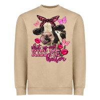Mushroom Valentine's Day Shut Up And Kiss Me Heifer Holstein Cow Heavyweight Sweatshirt - FaDigitalArtStudio