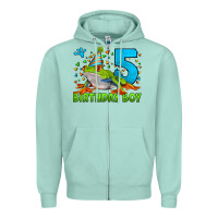 Birthday Boy Frog Age 5 Zipper Hoodie | Teevron