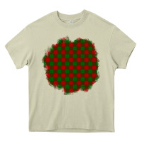 Mossy Christmas Tartan Patch Heavy Core Tee - BundleAndBundleShop