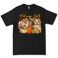 Black welcome fall with dogs Premium Tee - LillyAllenDesigns