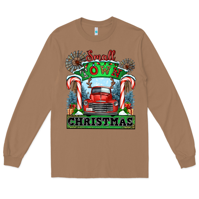Small Town Christmas Long Sleeve Tee by CowGirlArtShop | Teevron