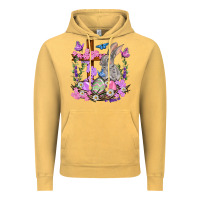 Vintage Mustard Easter eggs and Bunny with Cross Easter Day Vintage Hoodie - HowdyJamesFarm