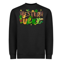Black Western Lucky Heavyweight Sweatshirt - FaDigitalArtStudio