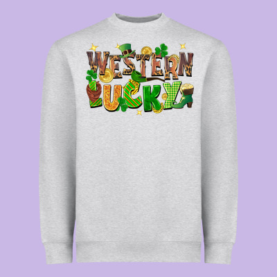 Western Lucky Heavyweight Sweatshirt Designed By Fadigitalartstudio