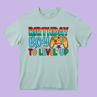 Birthday Boy To Level Up Heavy Core Tee Designed By Jahusdesignshop