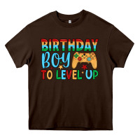 Chocolate Brown birthday boy to level up Heavy Core Tee - JahusDesignShop