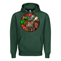 Sports Green moose buck deer christmas Zipper Hoodie - LillyAllenDesigns
