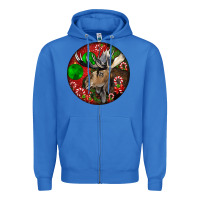 Moose Buck Deer Christmas Zipper Hoodie | Teevron