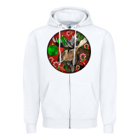 White moose buck deer christmas Zipper Hoodie - LillyAllenDesigns