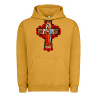 Pigment Peanut Butter lady of guadalupe rose cross, Urban Hoodie - BarkalooDesign