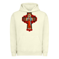 Pigment Pistachio lady of guadalupe rose cross, Urban Hoodie - BarkalooDesign