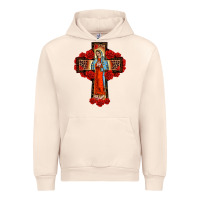 Sandshell lady of guadalupe rose cross, Urban Hoodie - BarkalooDesign