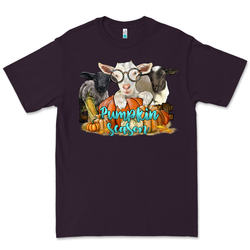 Pumpkin Season With Baby Sheeps And Goat Premium Tee by LillyAllenDesigns | Teevron
