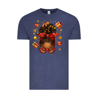 Vintage Denim christmas afro messy bun Vintage Tee - texasbilliewilder