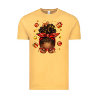 Vintage Mustard christmas afro messy bun Vintage Tee - texasbilliewilder