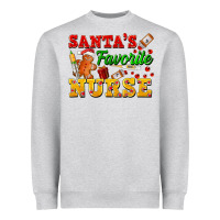 Heather Grey Santa's Favorite Nurse Heavyweight Sweatshirt - FaDigitalArtStudio