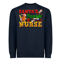 Navy Santa's Favorite Nurse Heavyweight Sweatshirt - FaDigitalArtStudio