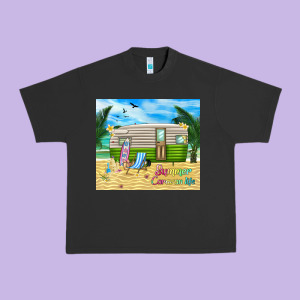 Summer Caravan Life Urban Heavy Tee Designed By Tumblerdesignbyshophia