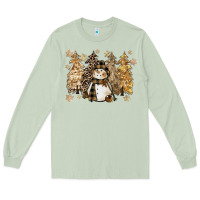 Matcha snowman with christmas trees 11inches Long Sleeve Tee - CowGirlArtShop