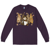 Plum snowman with christmas trees 11inches Long Sleeve Tee - CowGirlArtShop