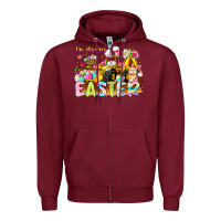 Burgundy Im Digging Easter Zipper Hoodie - CowhideDigitalArt