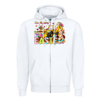 White Im Digging Easter Zipper Hoodie - CowhideDigitalArt