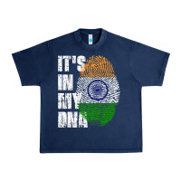 Navy IT'S IN MY DNA India Flag Indian Urban Heavy Tee - lanVoArt