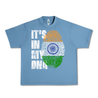 Pebble Blue IT'S IN MY DNA India Flag Indian Urban Heavy Tee - lanVoArt