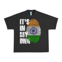 Pigment Black IT'S IN MY DNA India Flag Indian Urban Heavy Tee - lanVoArt