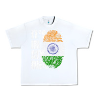 White IT'S IN MY DNA India Flag Indian Urban Heavy Tee - lanVoArt